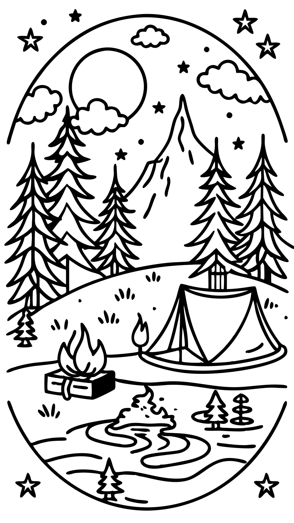 summer camping coloring pages